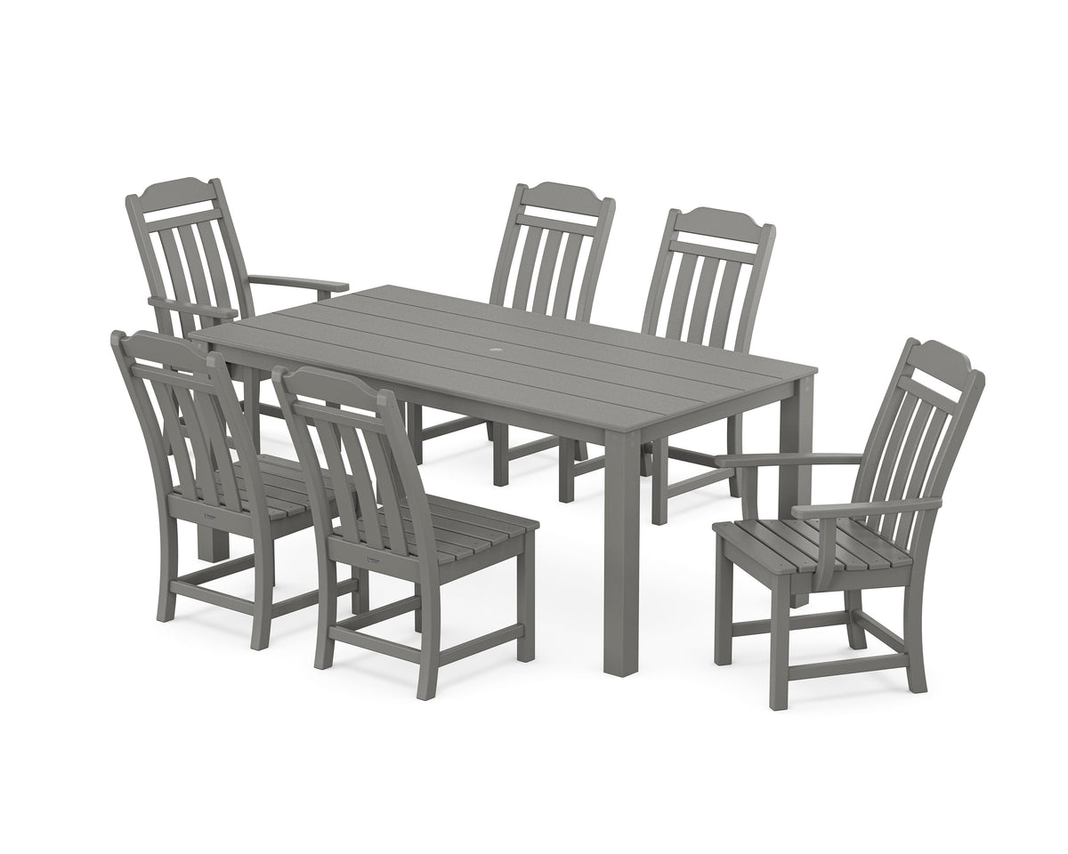 POLYWOOD Cottage 7-Piece Parsons Dining Set in Slate Grey