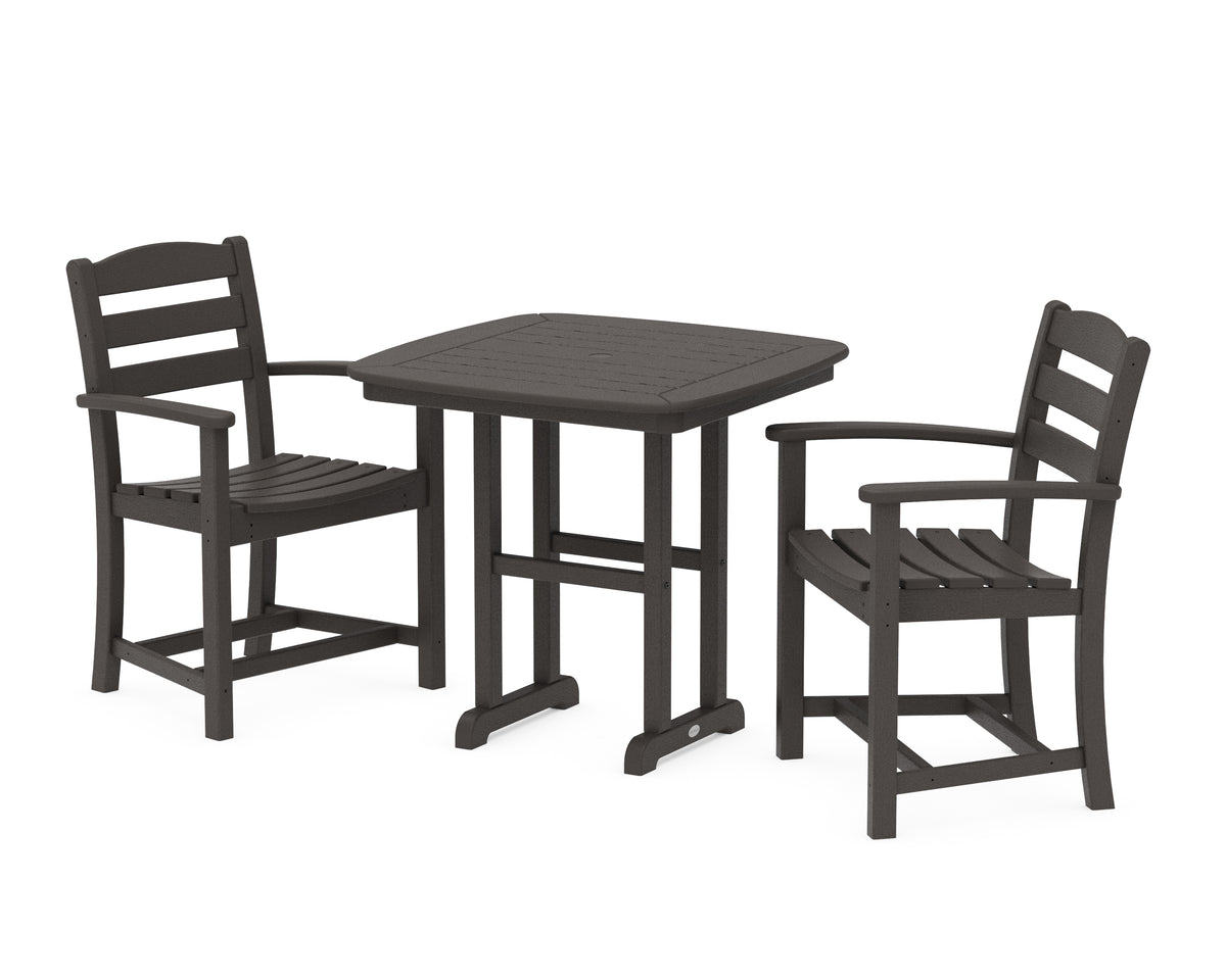 POLYWOOD La Casa Café 3-Piece Dining Set in Vintage Coffee