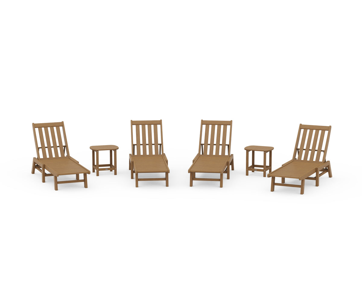 POLYWOOD Vineyard 6-Piece Chaise Set in Natural