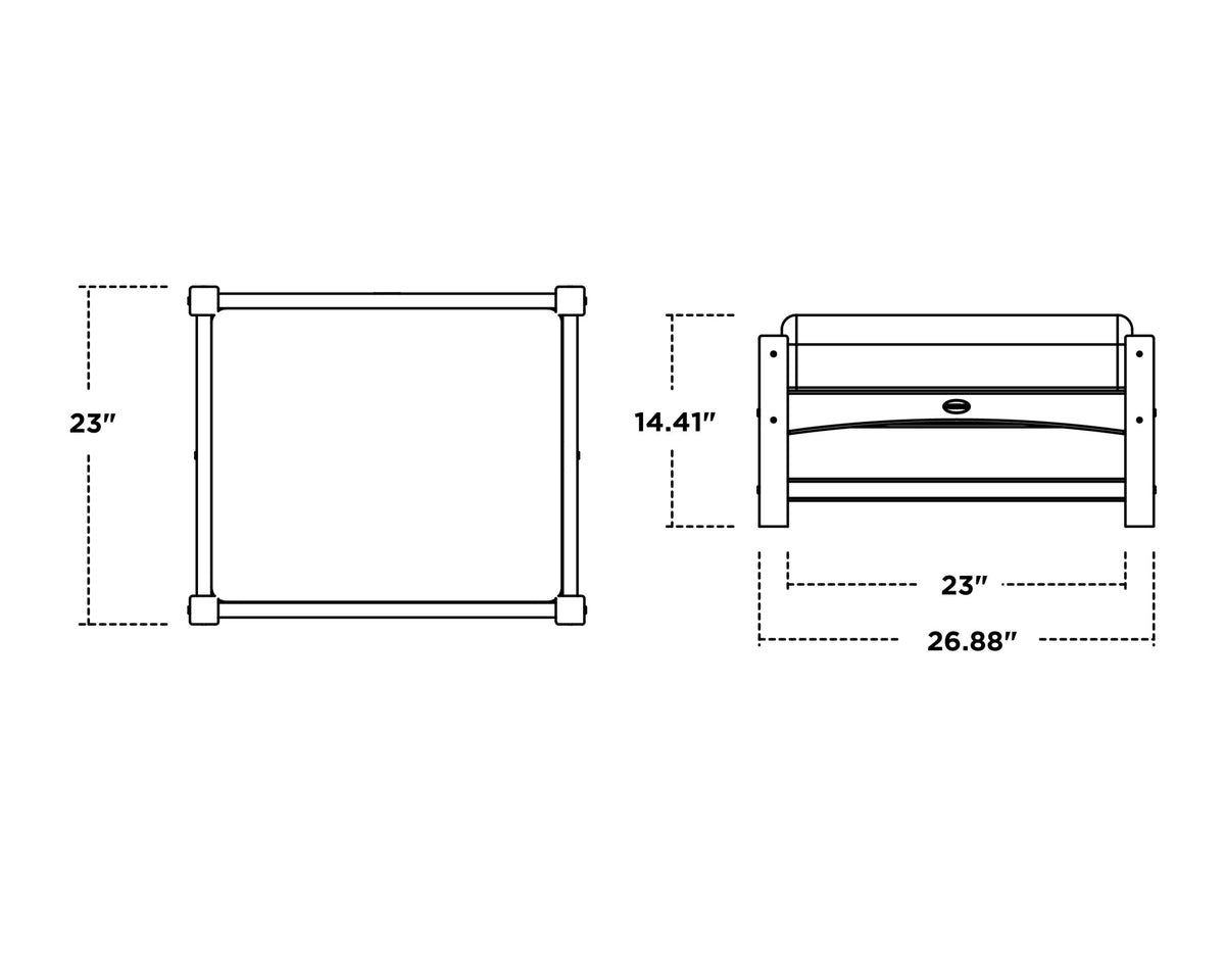 POLYWOOD Club Ottoman dimensions