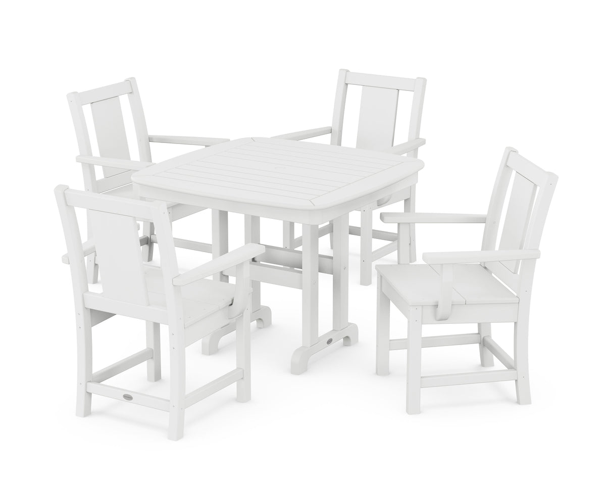 POLYWOOD Prairie 5-Piece Dining Set in White