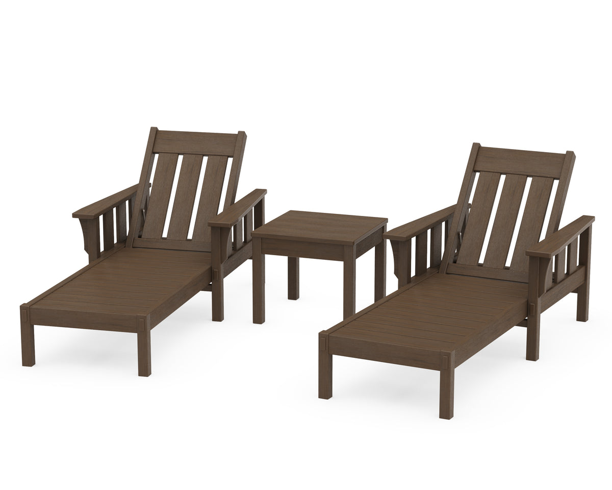 POLYWOOD Acadia 3-Piece Chaise Set in Kona