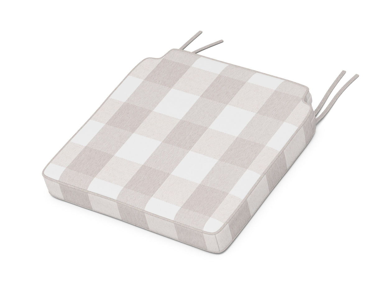 POLYWOOD Acadia Dining Side Seat Cushion in Buffalo Plaid Dune Burlap