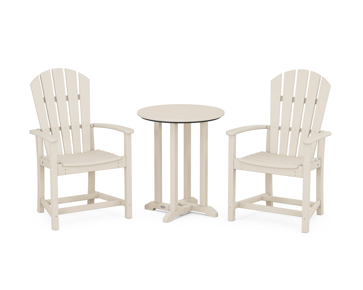 POLYWOOD Palm Coast 3-Piece Round Farmhouse Bistro Dining Set in Sand