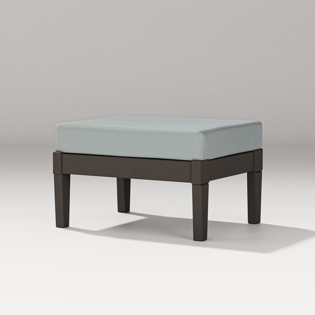 POLYWOOD Estate Lounge Ottoman in Vintage Coffee / Spa