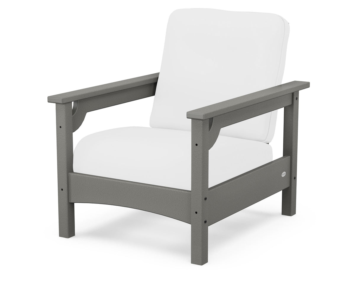 POLYWOOD Club Chair in Slate Grey / Natural