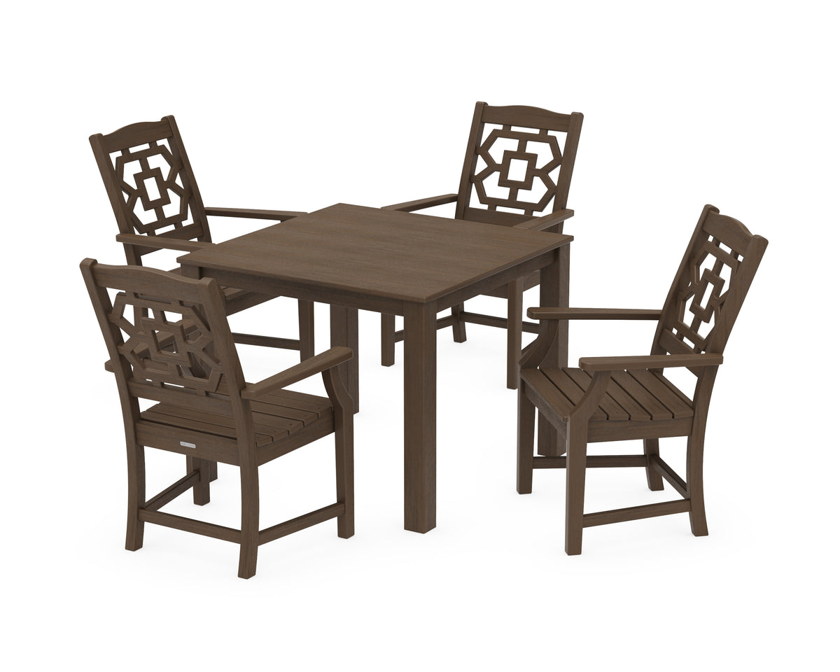 POLYWOOD Chinoiserie 5-Piece Parsons Dining Set in Kona