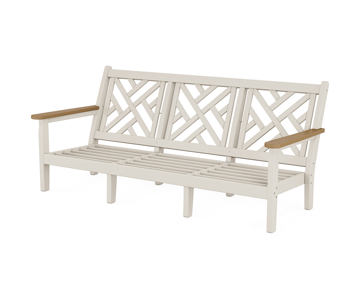 POLYWOOD Chippendale Deep Seating Sofa Frame in Sand / Natural