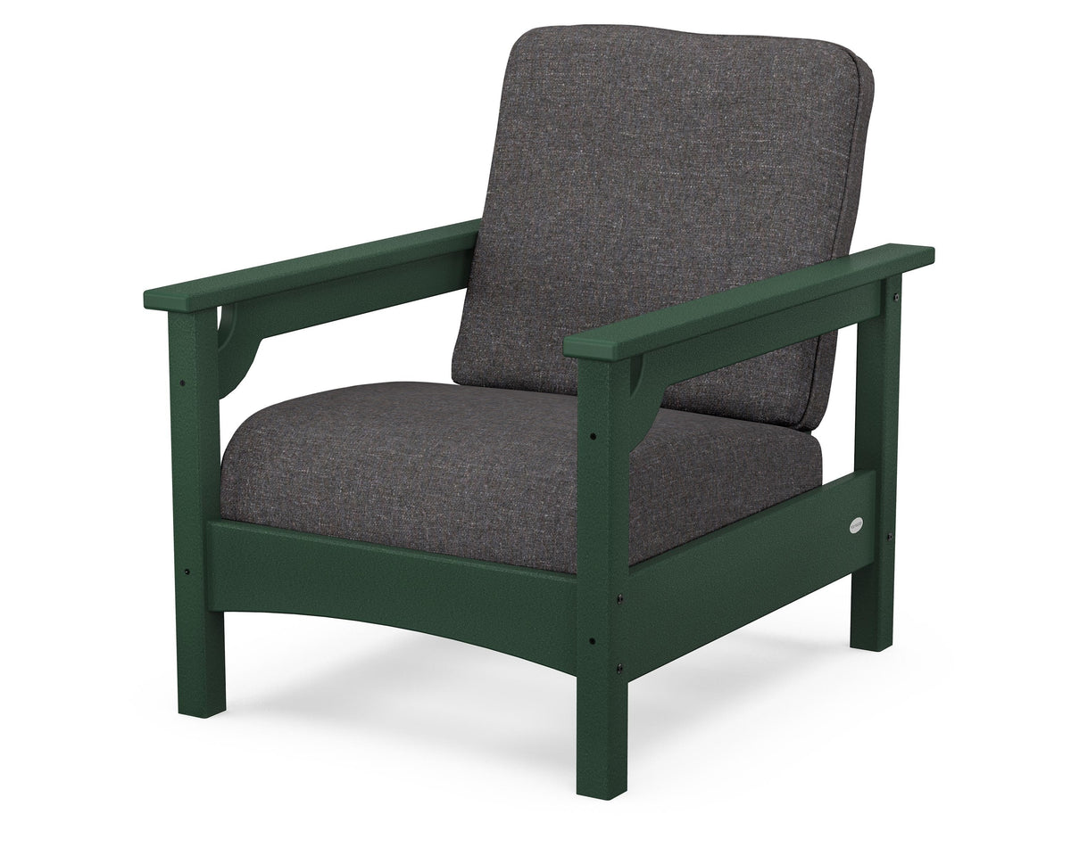 POLYWOOD Club Chair in Green / Ash Charcoal