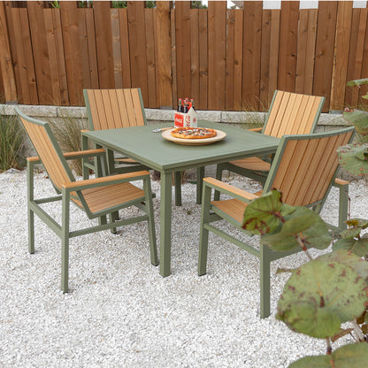 Berlin Gardens Vida 44" Square Table - Aluminum Top, lifestyle photo 3