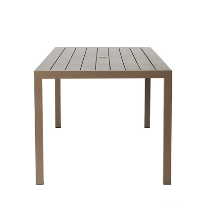 Lloyd Flanders Milan 87" Rectangular Umbrella Dining Table, lifestyle photo 1