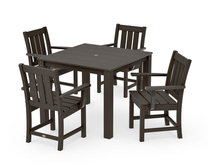 POLYWOOD Oxford 5-Piece Parsons Dining Set in Vintage Coffee