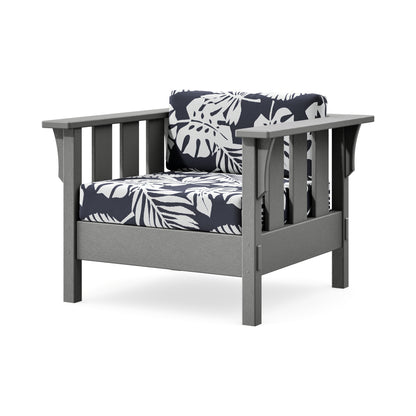 POLYWOOD Acadia Deep Seating Chair in Slate Grey / Leaf Navy