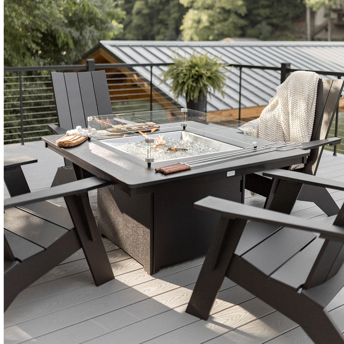 Berlin Gardens Numa 47" Sq Fire Pit, lifestyle photo 1
