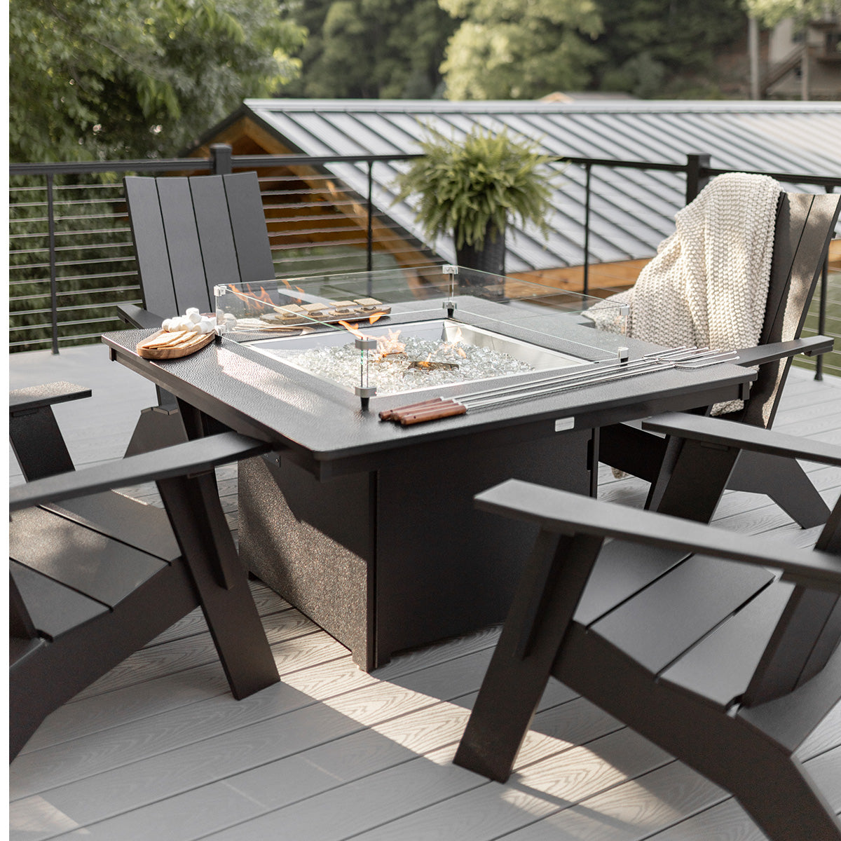 Berlin Gardens Numa 47" Sq Fire Pit, lifestyle photo 1
