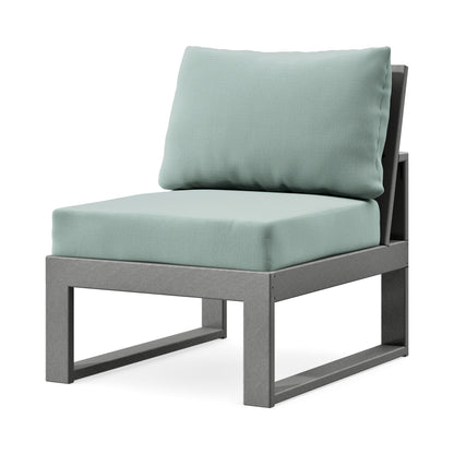 POLYWOOD Modular Armless Chair in Slate Grey / Spa