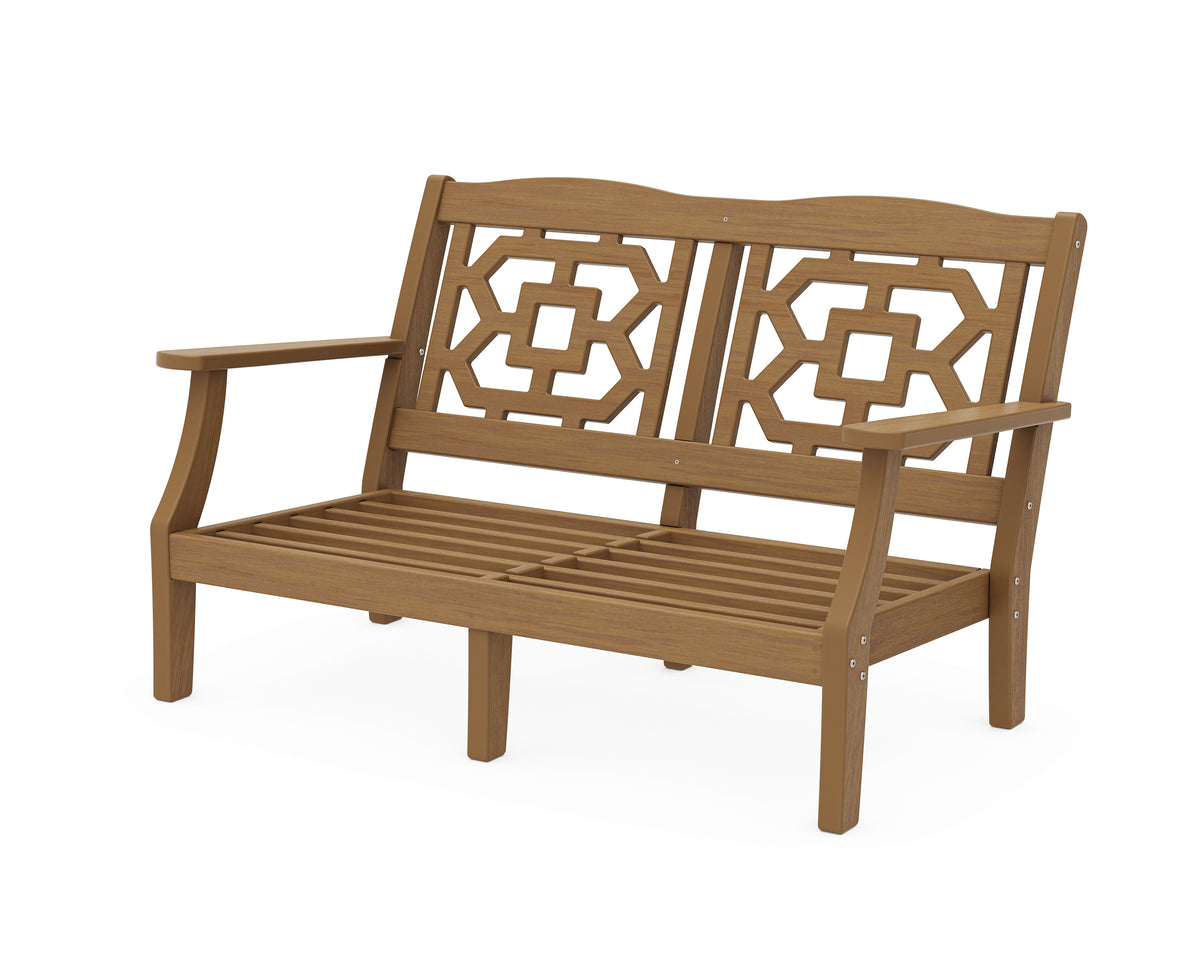 POLYWOOD Chinoiserie Deep Seating Loveseat Frame in Natural