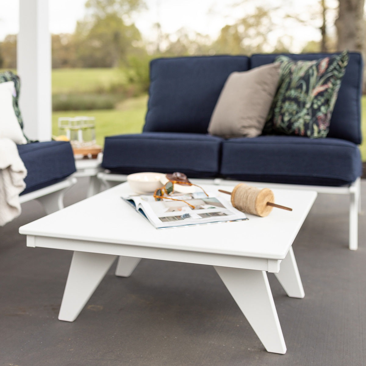 Berlin Gardens MGP Square Accessory Table, lifestyle photo 1