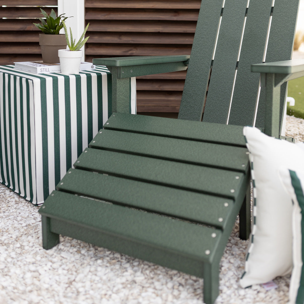 Berlin Gardens Mayhew Adirondack Folding Footstool, lifestyle photo 3