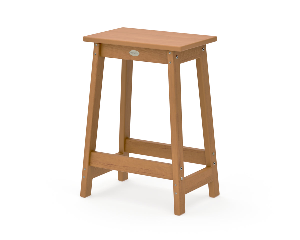 POLYWOOD Modern Studio Counter Stool in Natural