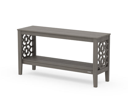 POLYWOOD Chinoiserie 56” Console Table in Driftwood