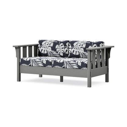 POLYWOOD Acadia Deep Seating Loveseat in Slate Grey / Leaf Navy