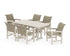 POLYWOOD Coastal Woven Arm Chair 7-Piece Dining Set in Sand / Dune Grass