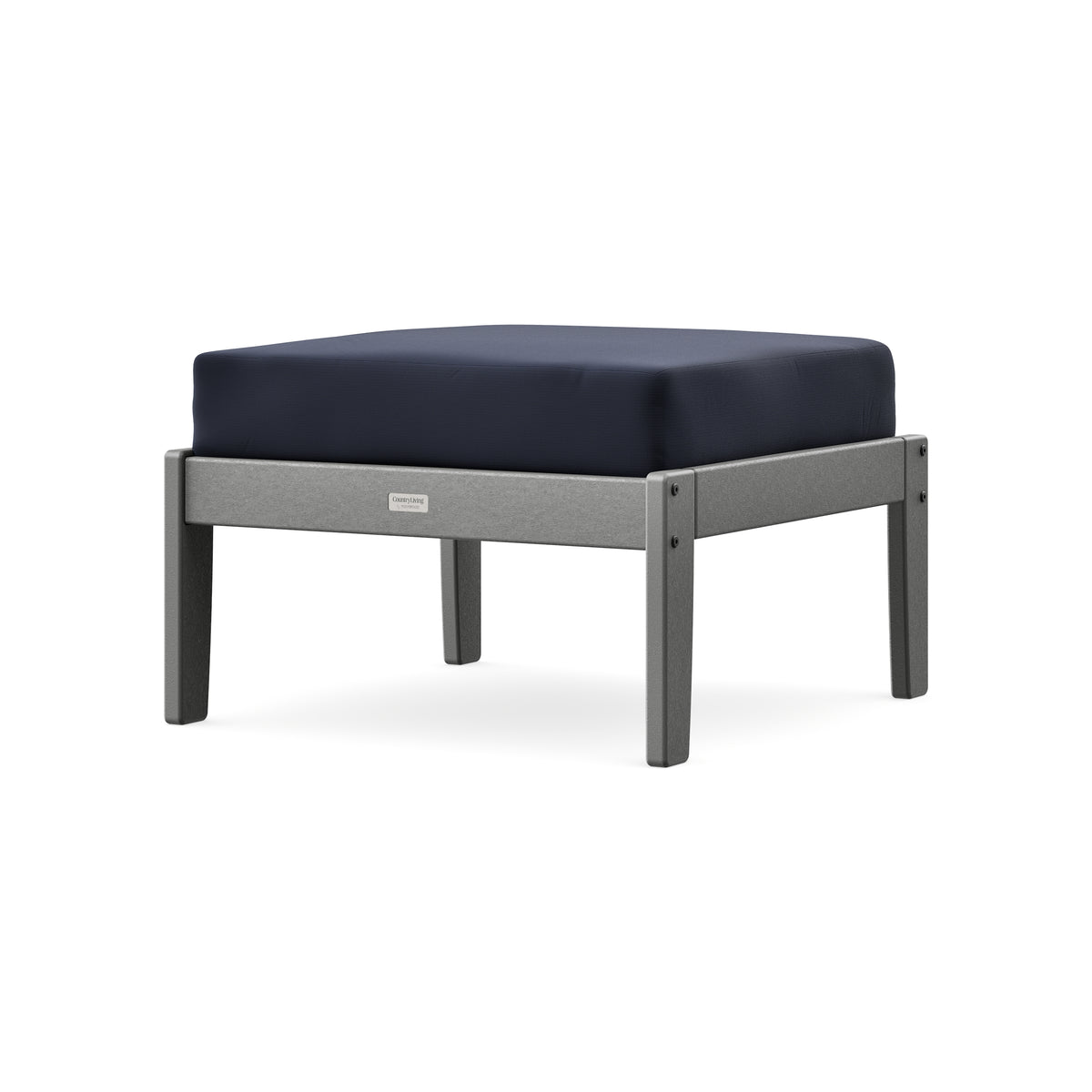 POLYWOOD Cottage Deep Seating Ottoman in Slate Grey / Navy