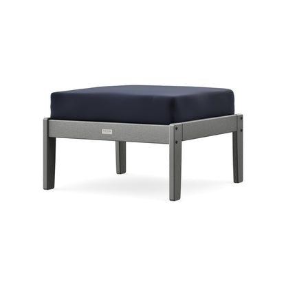 POLYWOOD Cottage Deep Seating Ottoman in Slate Grey / Navy
