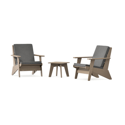POLYWOOD Riviera Modern Lounge 3-Piece Set in Vintage Sahara