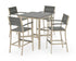 POLYWOOD Main Street 5-Piece Bar Set in Sand / Slate Grey