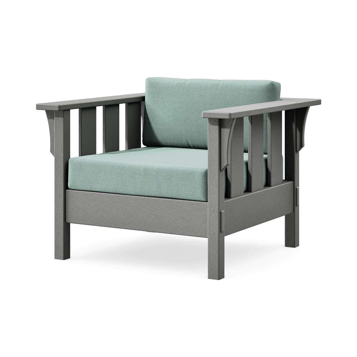 POLYWOOD Acadia Deep Seating Chair in Slate Grey / Glacier Spa