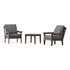 POLYWOOD Country Living Cottage 3-Piece Deep Seating Set in Mahogany