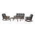 POLYWOOD Vineyard 4-Piece Deep Seating Rocking Chair Set in Mahogany