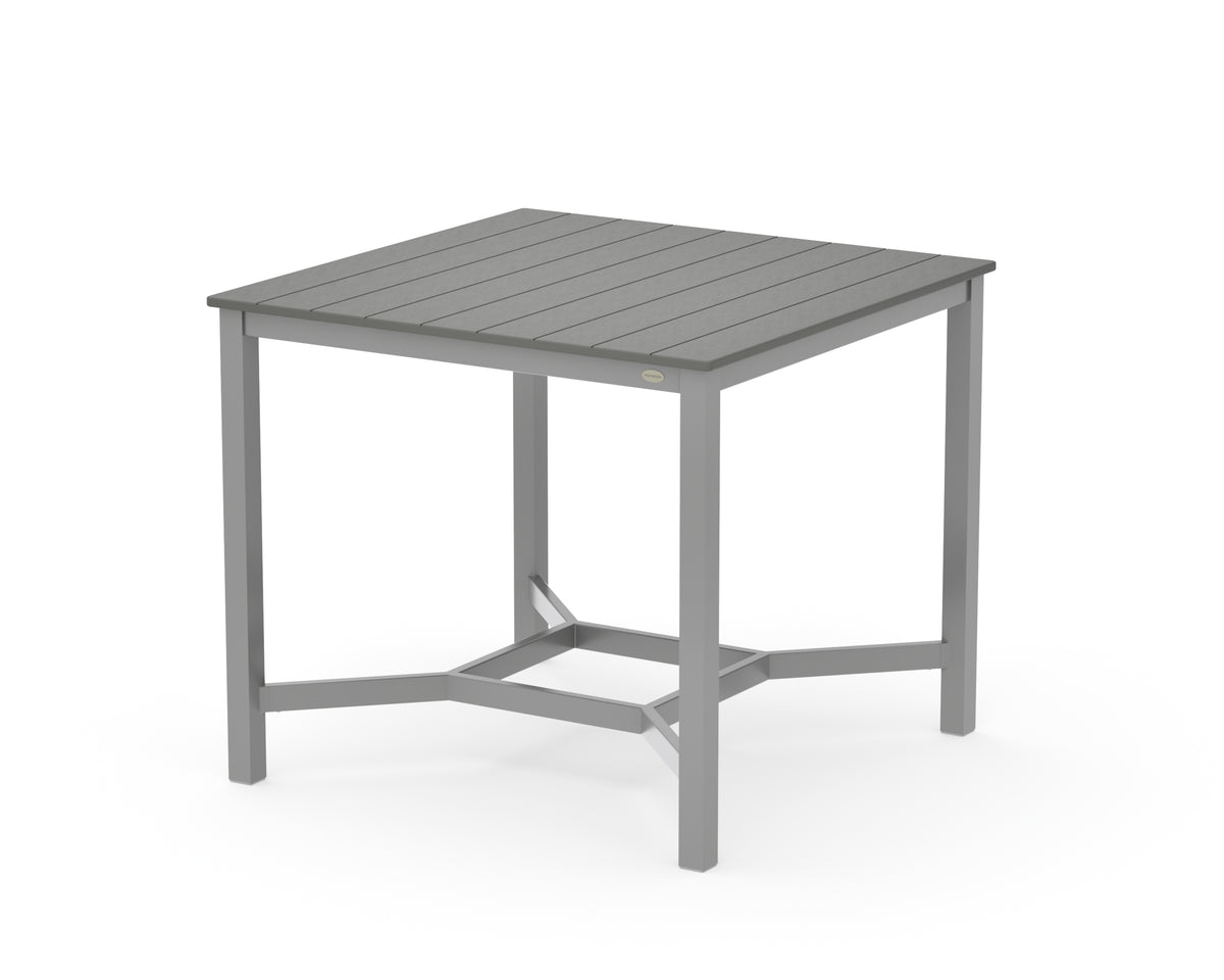 POLYWOOD Main Street 42 x 42 Counter Table in Silver / Slate Grey