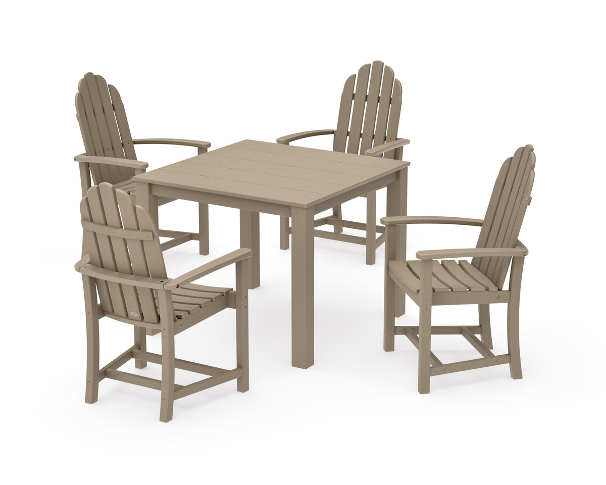 POLYWOOD Classic Adirondack 5-Piece Parsons Dining Set in Vintage Sahara