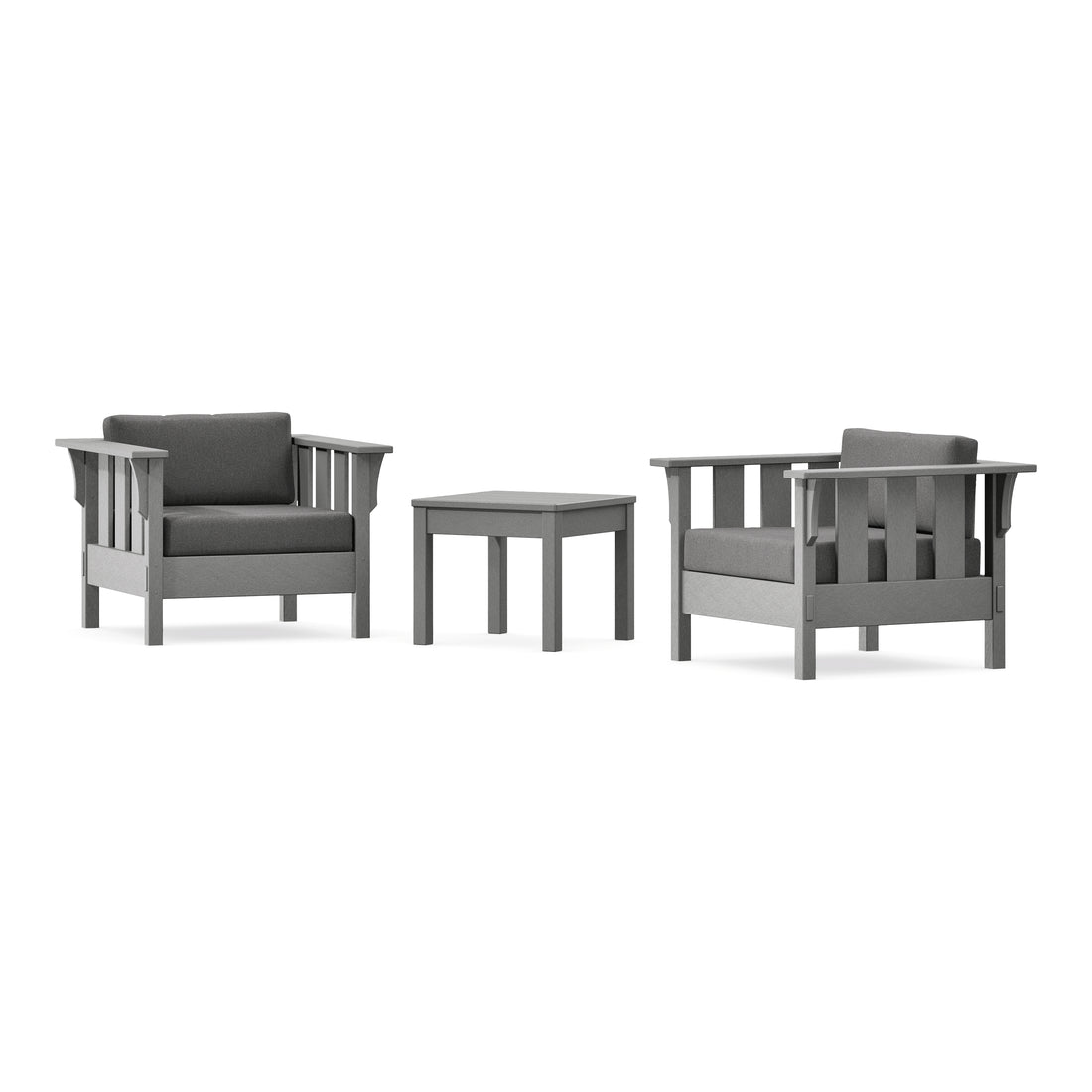 POLYWOOD Acadia 3-Piece Deep Seating Set in Slate Grey