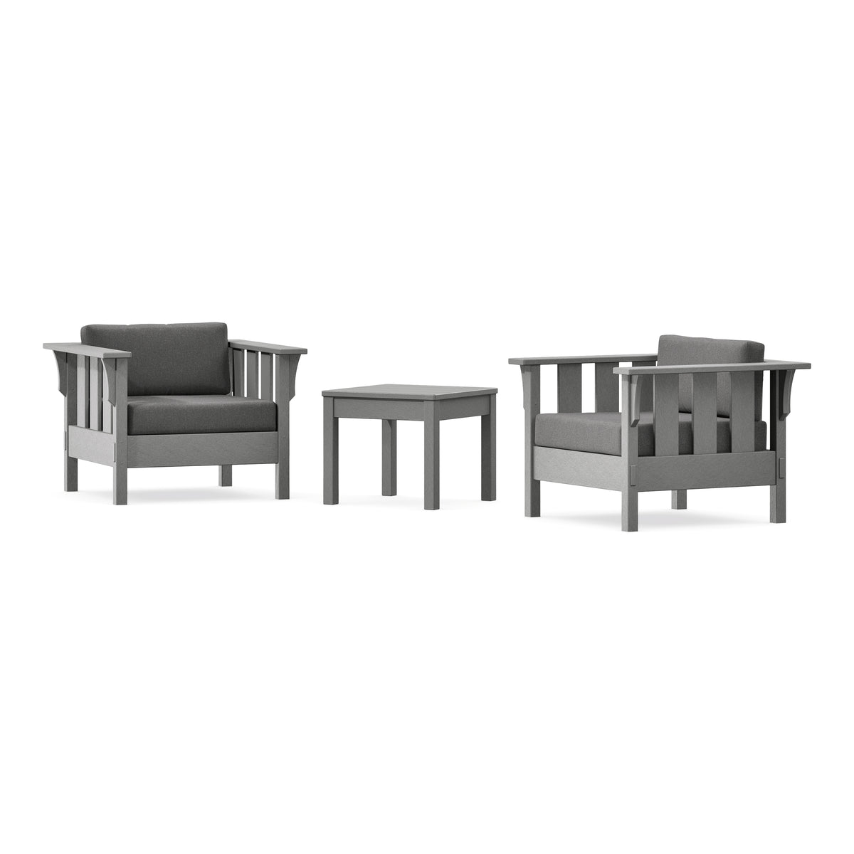 POLYWOOD Acadia 3-Piece Deep Seating Set in Slate Grey