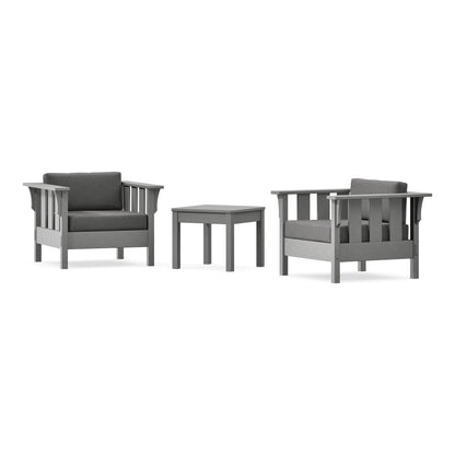POLYWOOD Acadia 3-Piece Deep Seating Set in Slate Grey