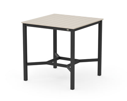 POLYWOOD Main Street 42 x 42 Bar Table in Black / Sand