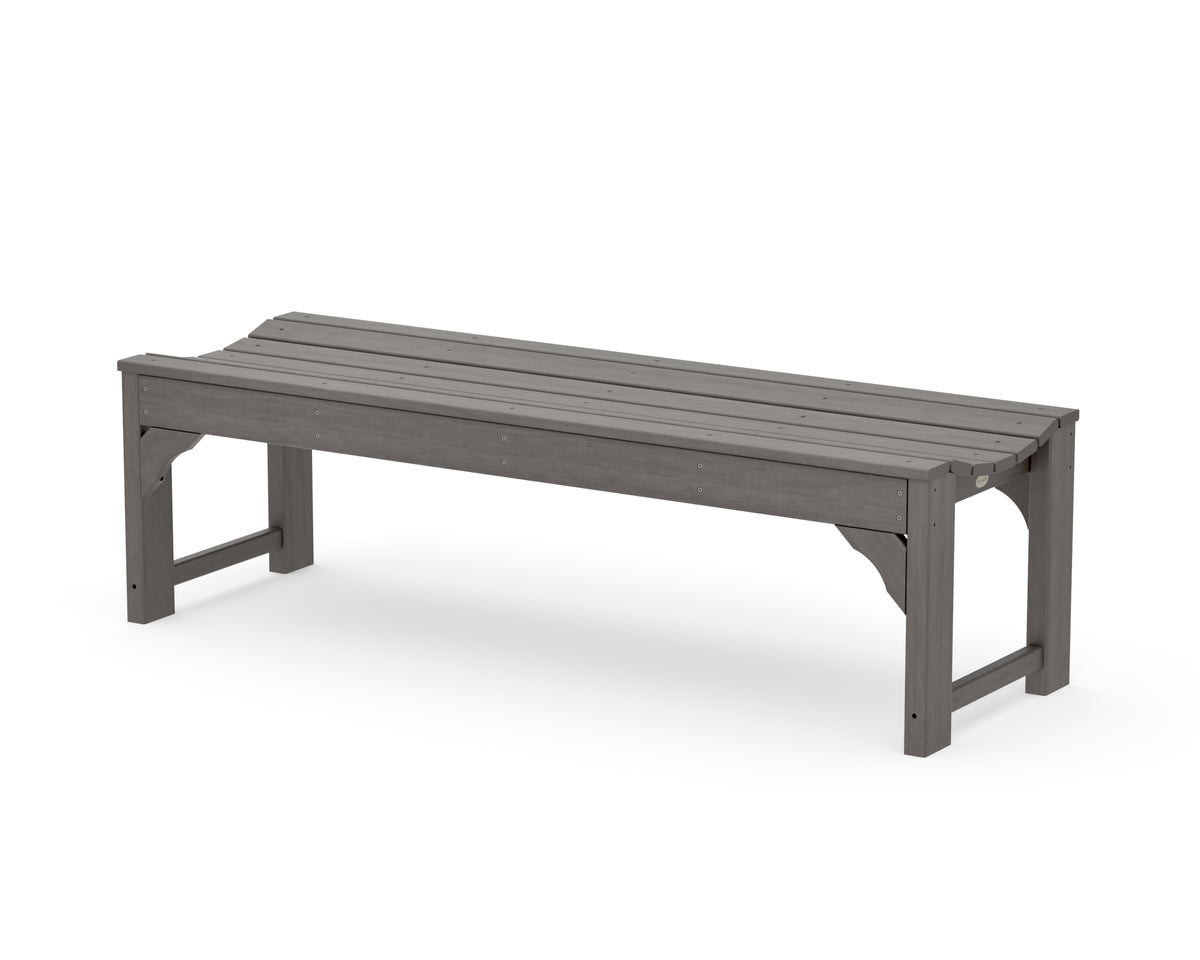 POLYWOOD Traditional Garden 60" Backless Bench in Driftwood