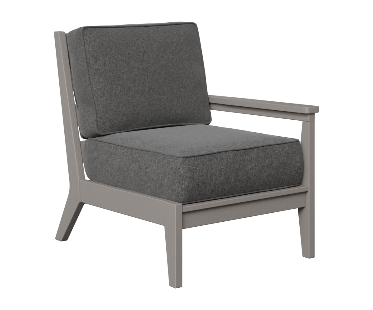 Berlin Gardens Mayhew Left Arm Club Chair in Light Gray