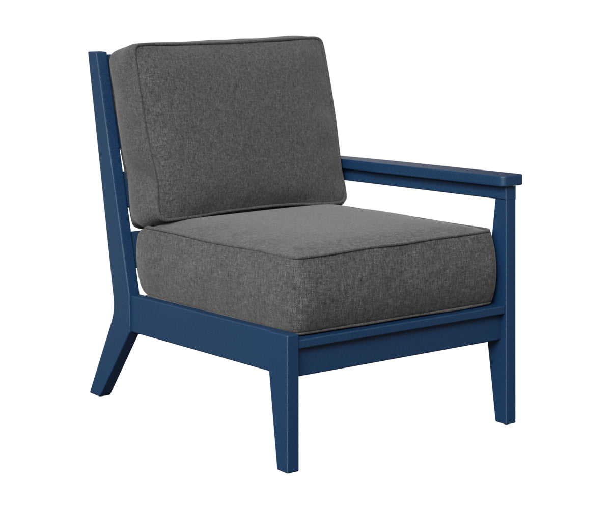 Berlin Gardens Mayhew Left Arm Club Chair in Navy Blue