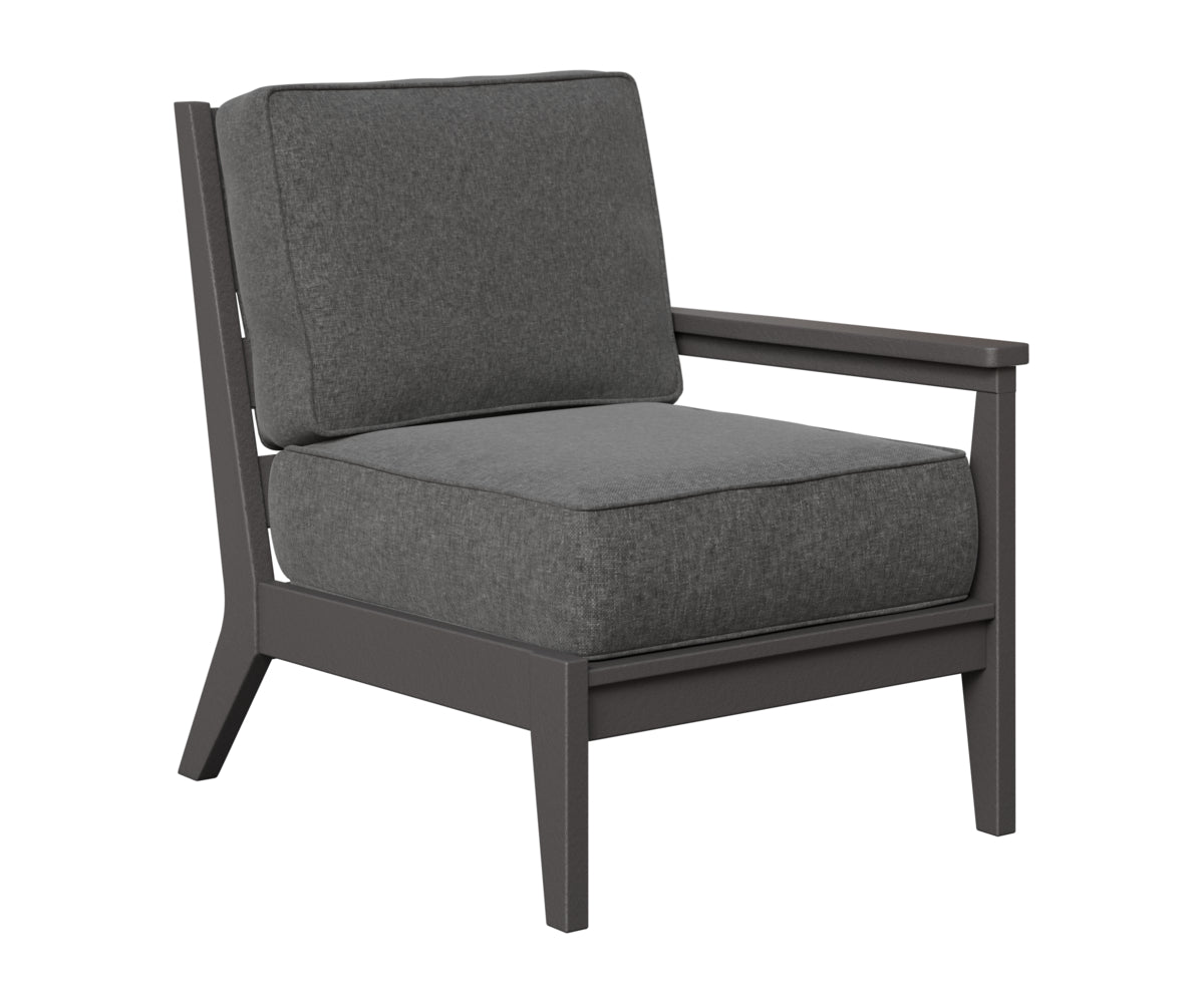 Berlin Gardens Mayhew Left Arm Club Chair in Smoke Gray