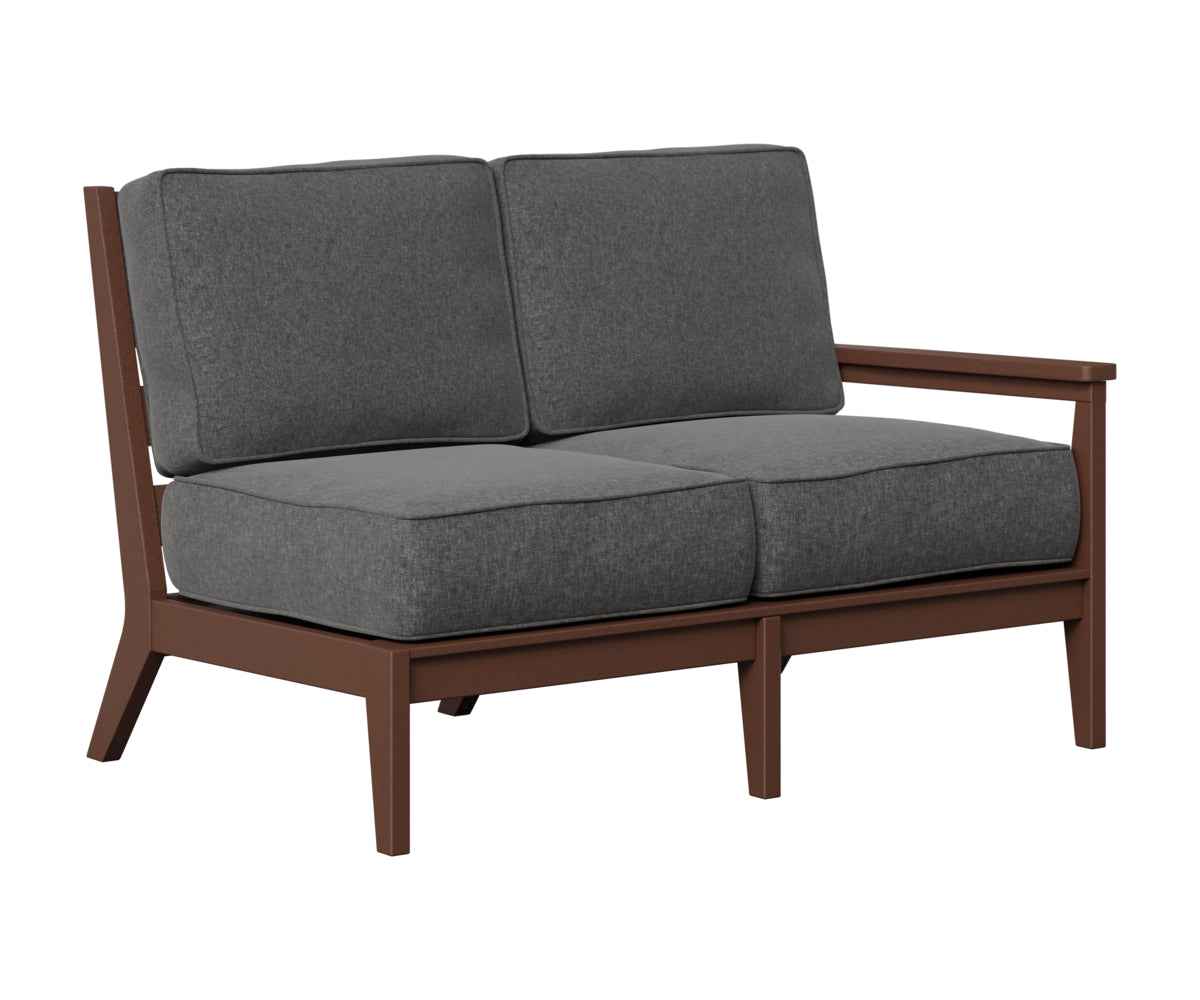 Berlin Gardens Mayhew Left Arm Loveseat in Chocolate Brown