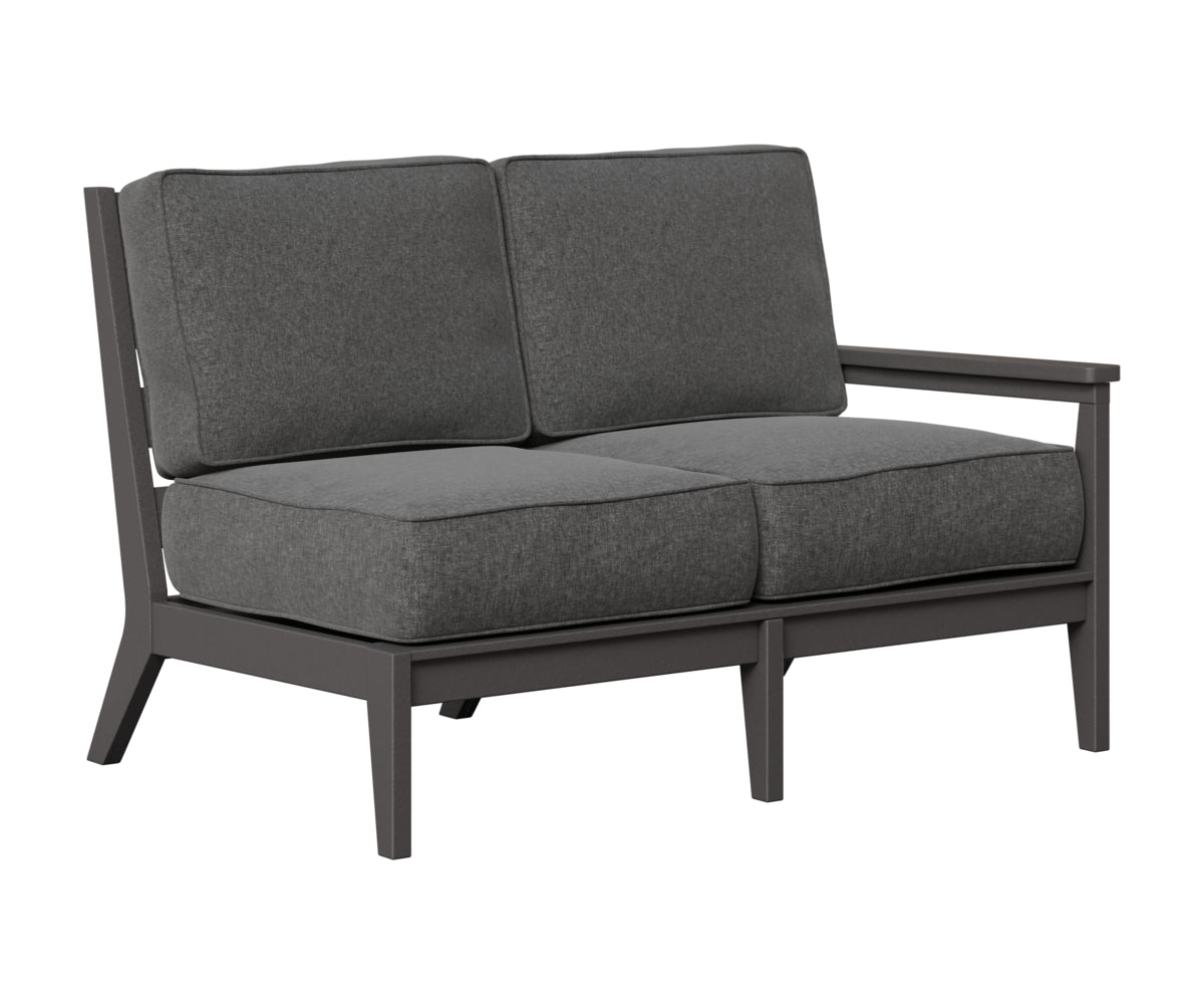 Berlin Gardens Mayhew Left Arm Loveseat in Smoke Gray