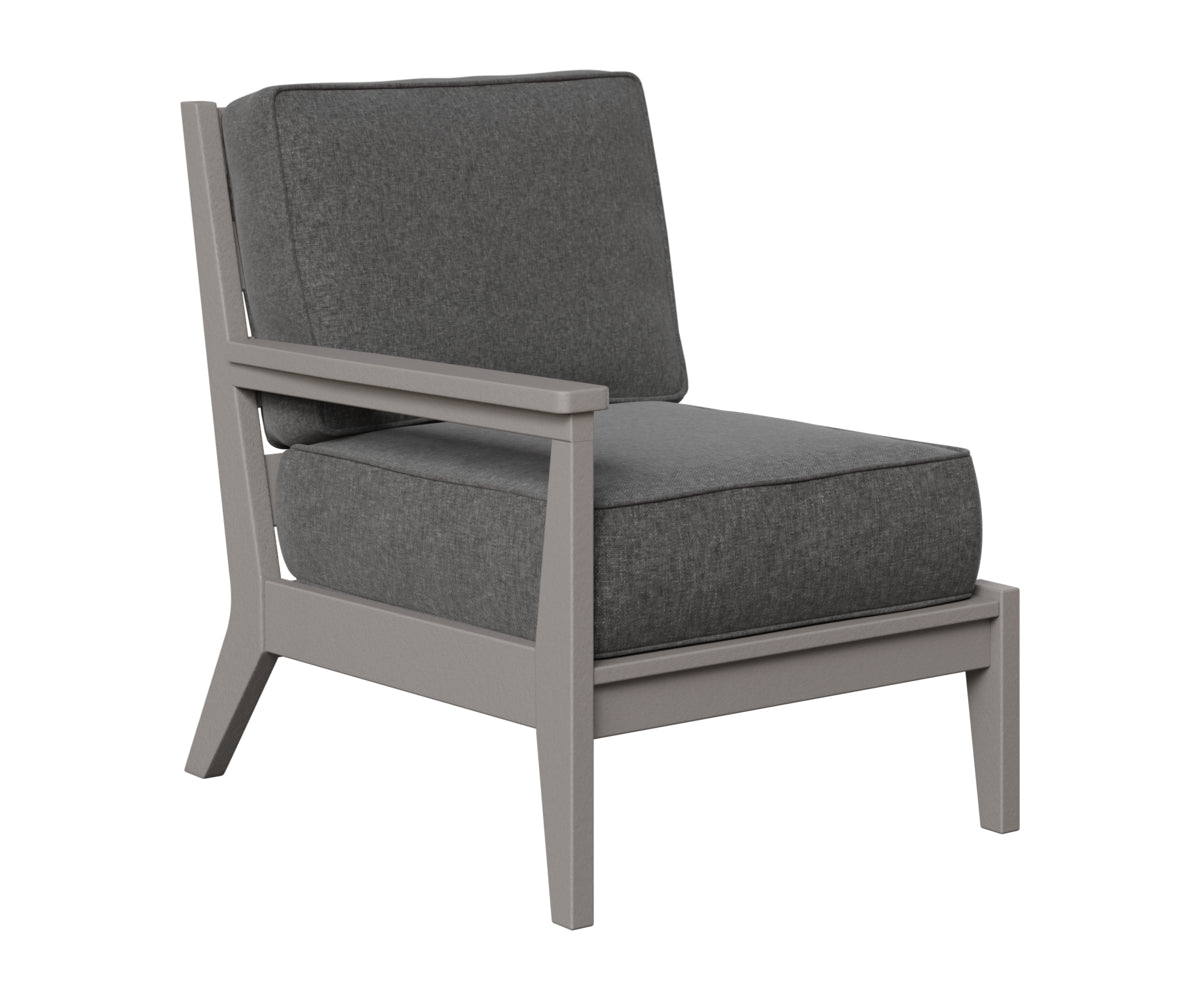 Berlin Gardens Mayhew Right Arm Club Chair in Light Gray