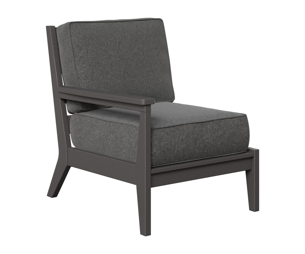 Berlin Gardens Mayhew Right Arm Club Chair in Smoke Gray