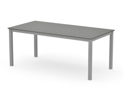 POLYWOOD Main Street 36" x 72" Dining Table in Silver / Slate Grey