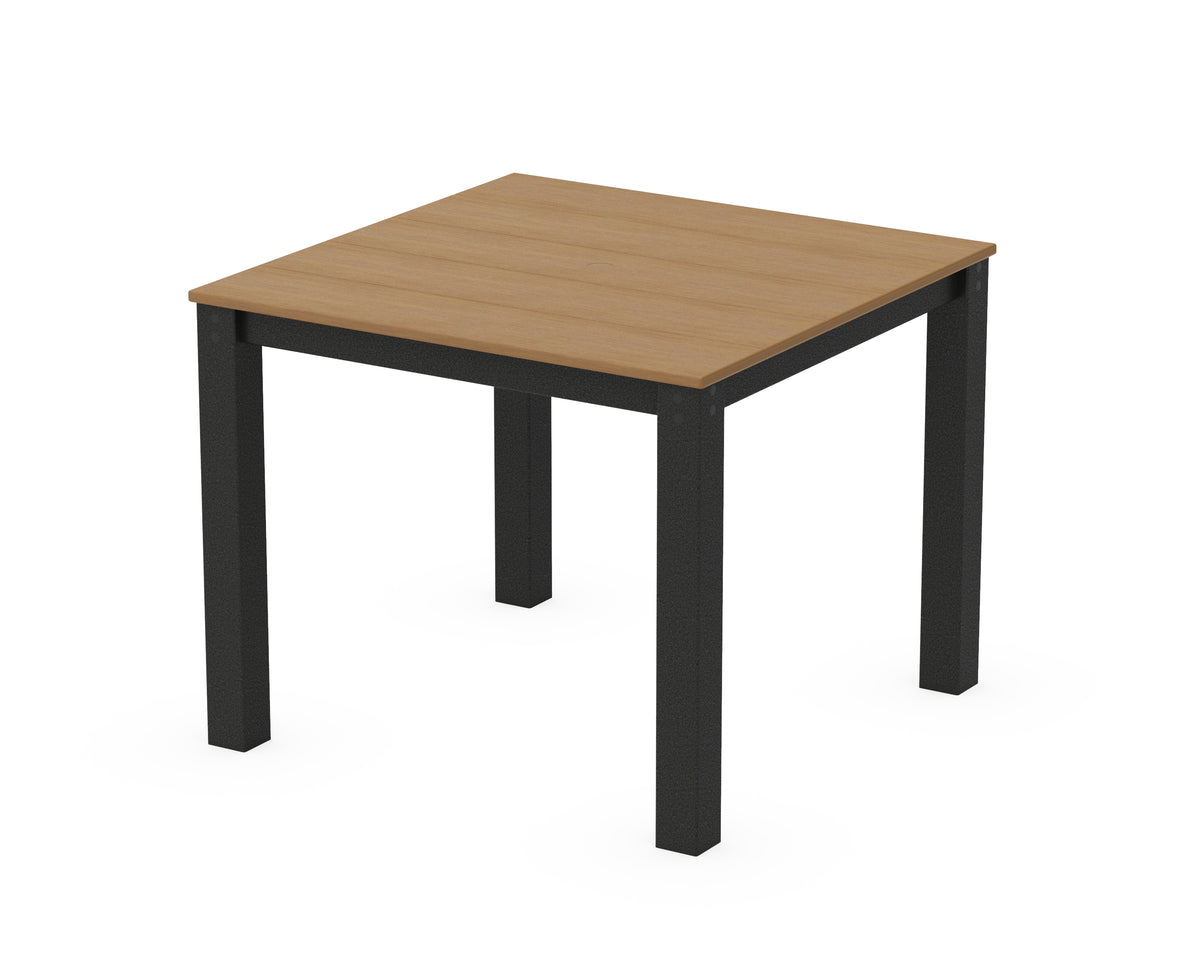POLYWOOD Parsons 38" X 38" Dining Table in Black / Natural
